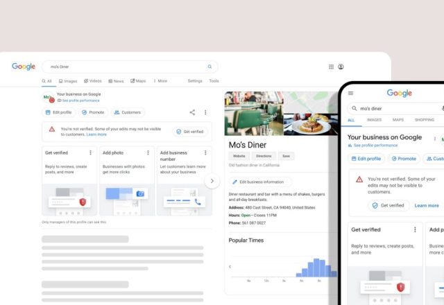 Onglet Collected Info d'une fiche Google Business Profile affichant les informations recueillies