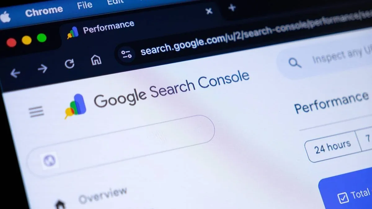 Rapport de performances de Google Search Console affiché dans un navigateur