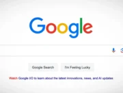 Page d'accueil du moteur de recherche Google avec sa barre de recherche