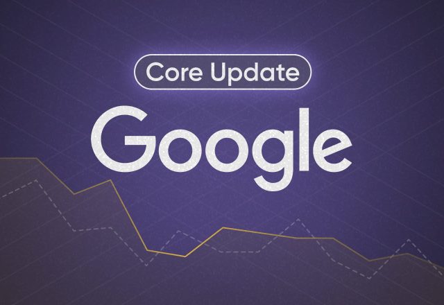 Mise à jour de l’algorithme Google : mention Core Update au-dessus d’une courbe de trafic en baisse